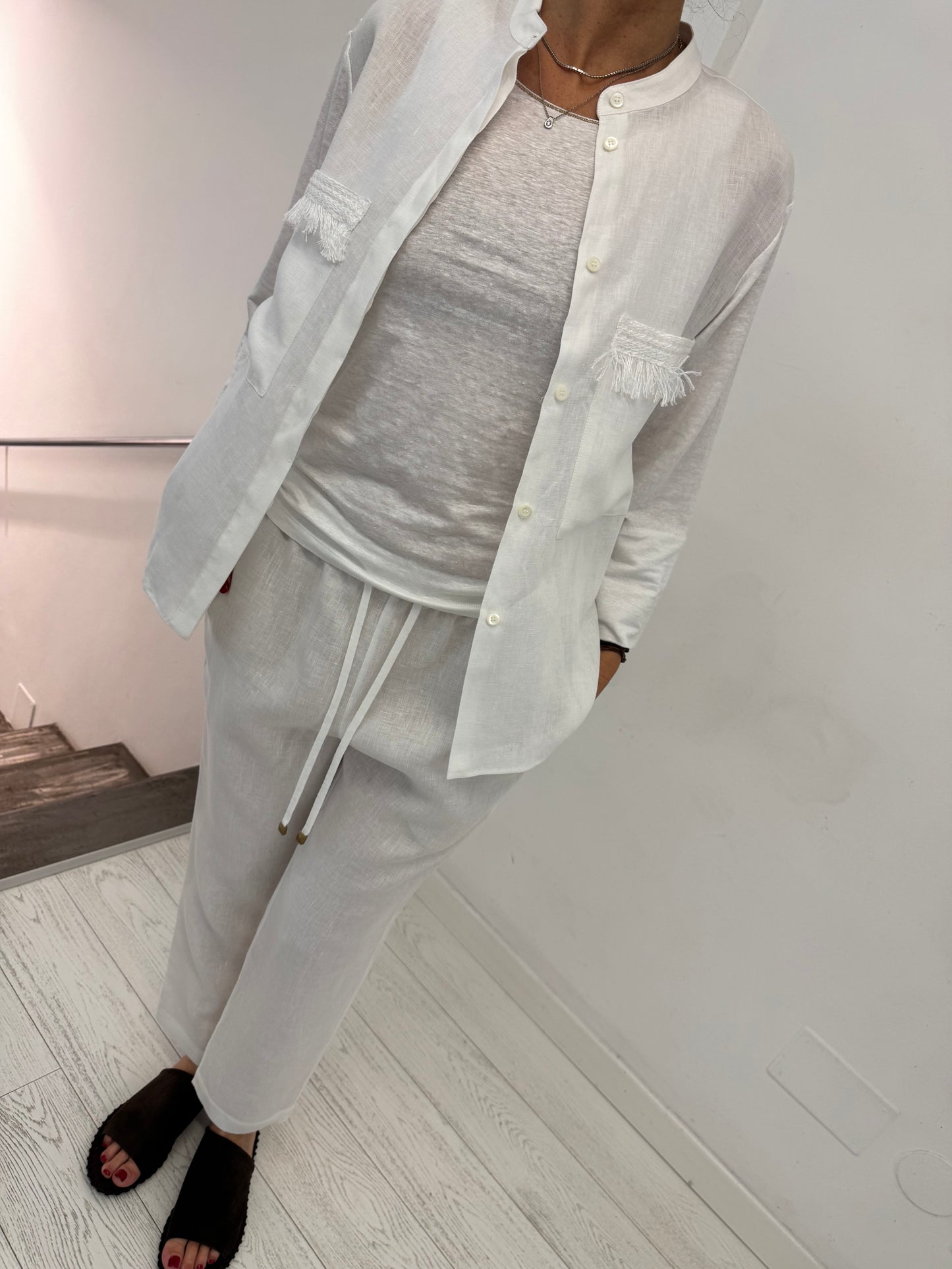 Pantalone Lino Con Coulisse