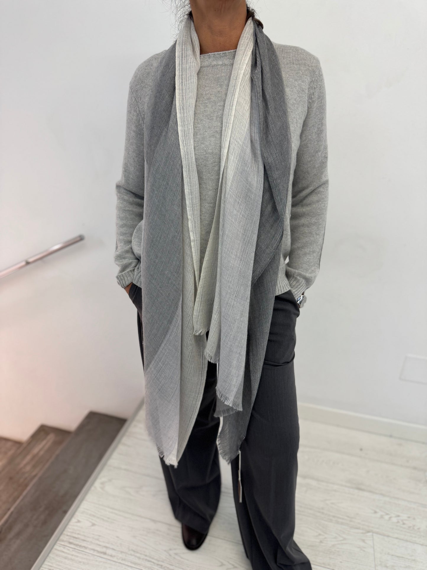 Stola Cashmere Seta Light Grey