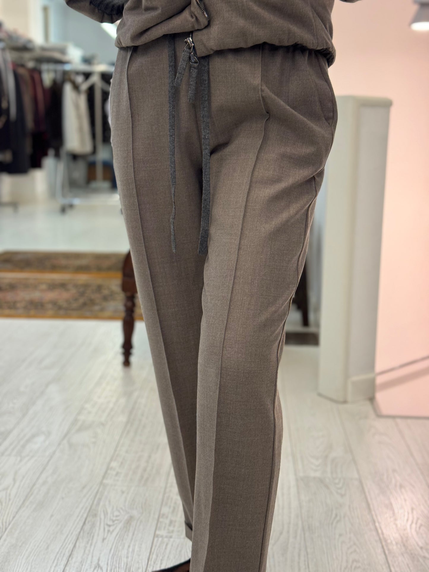 Pantalone Jogger Flanella Dustybrown