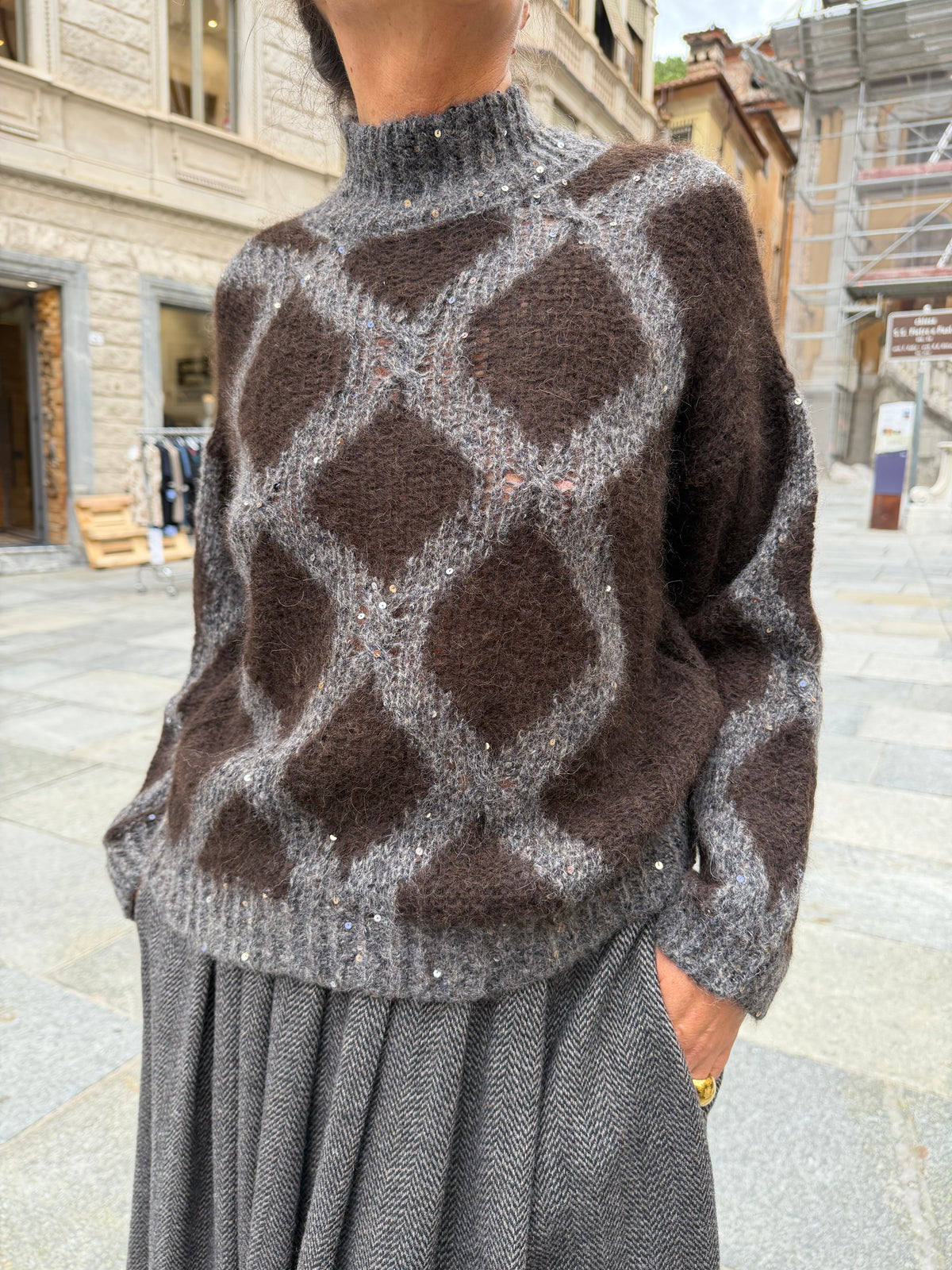 Maglia Lupetto Rombi Ebony