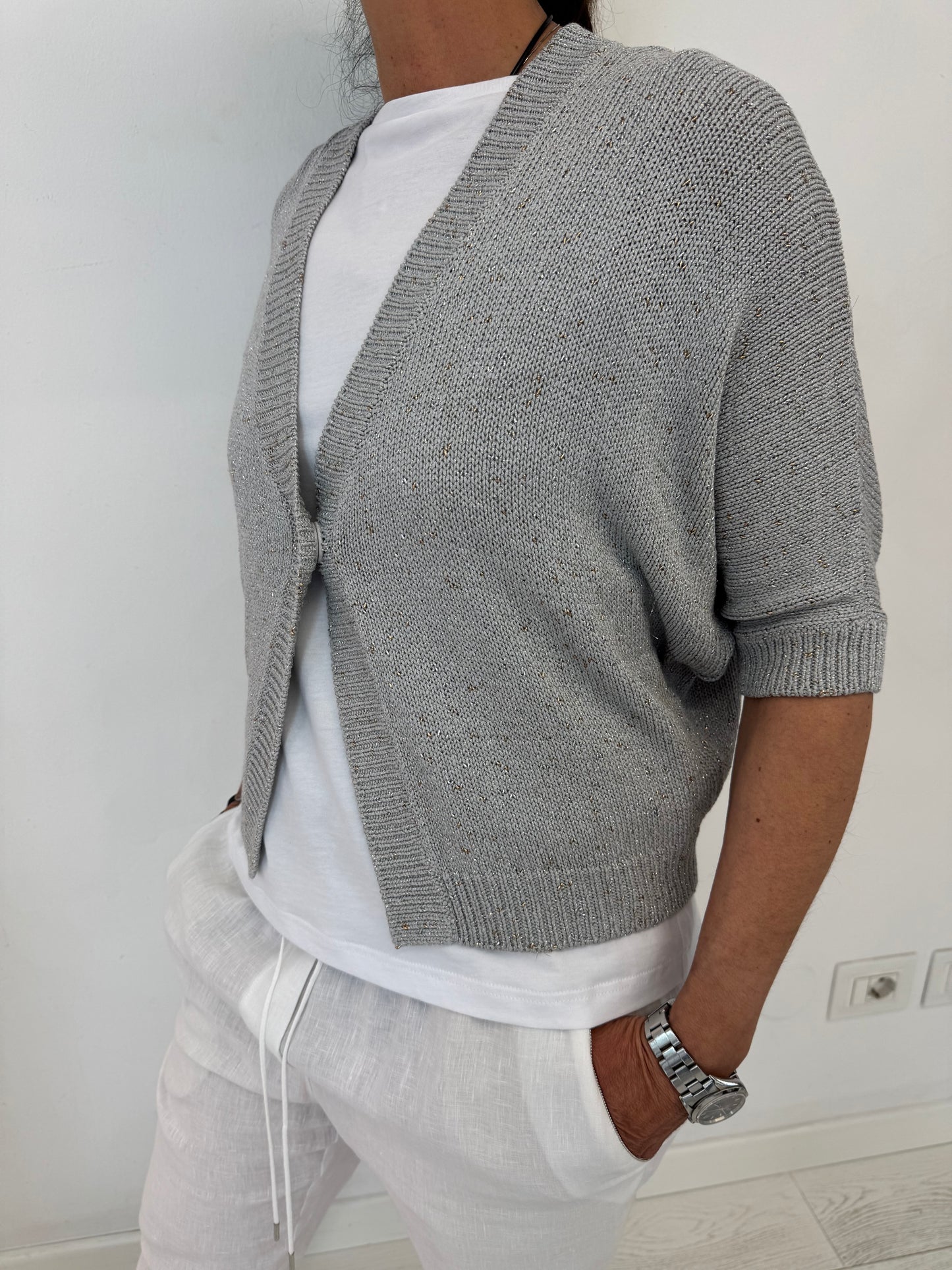 Cardigan Corto Big Lurex