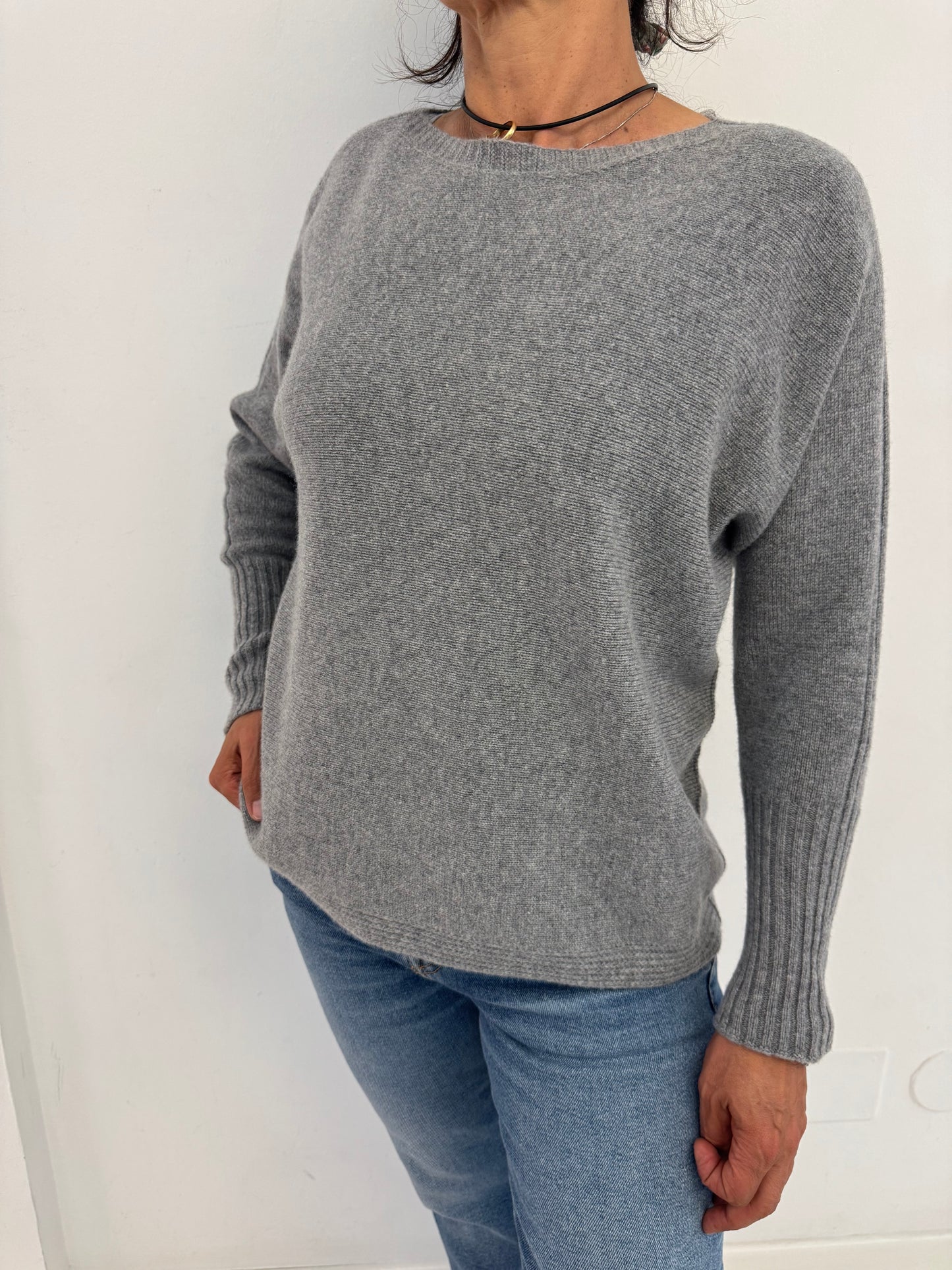 Maglia scollo barchetta over