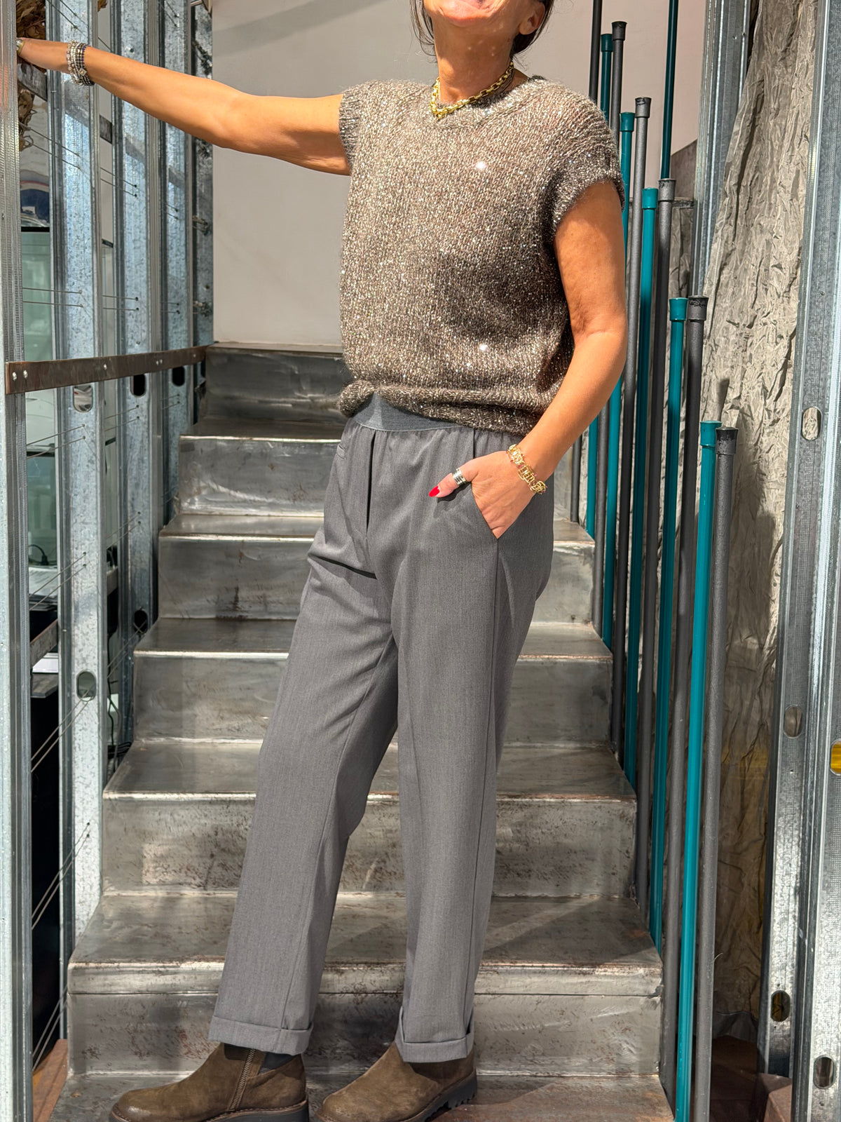 Gilet Girocollo COn Micropaillettes