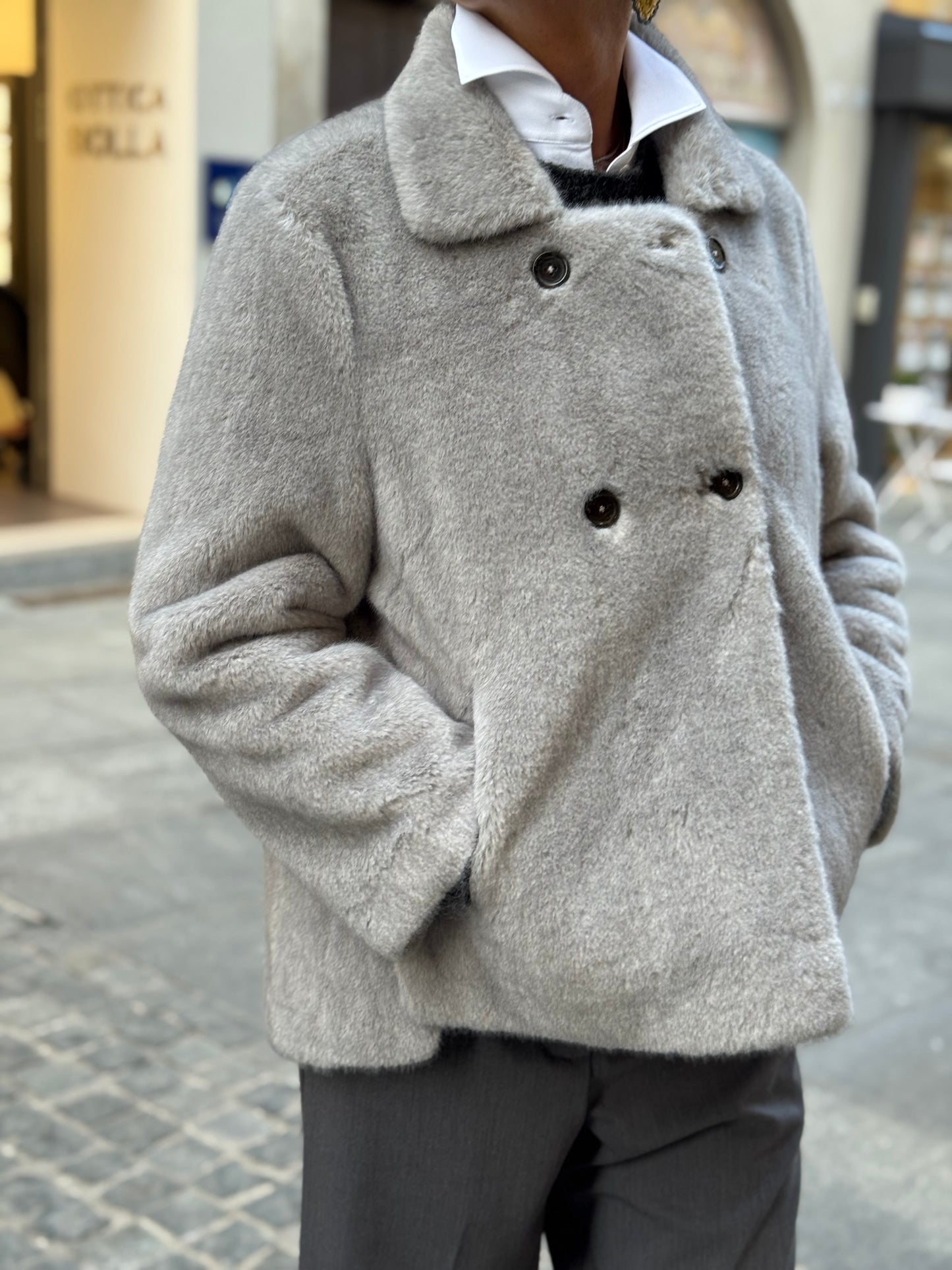 Giacca Doppiopetto Eco Fur