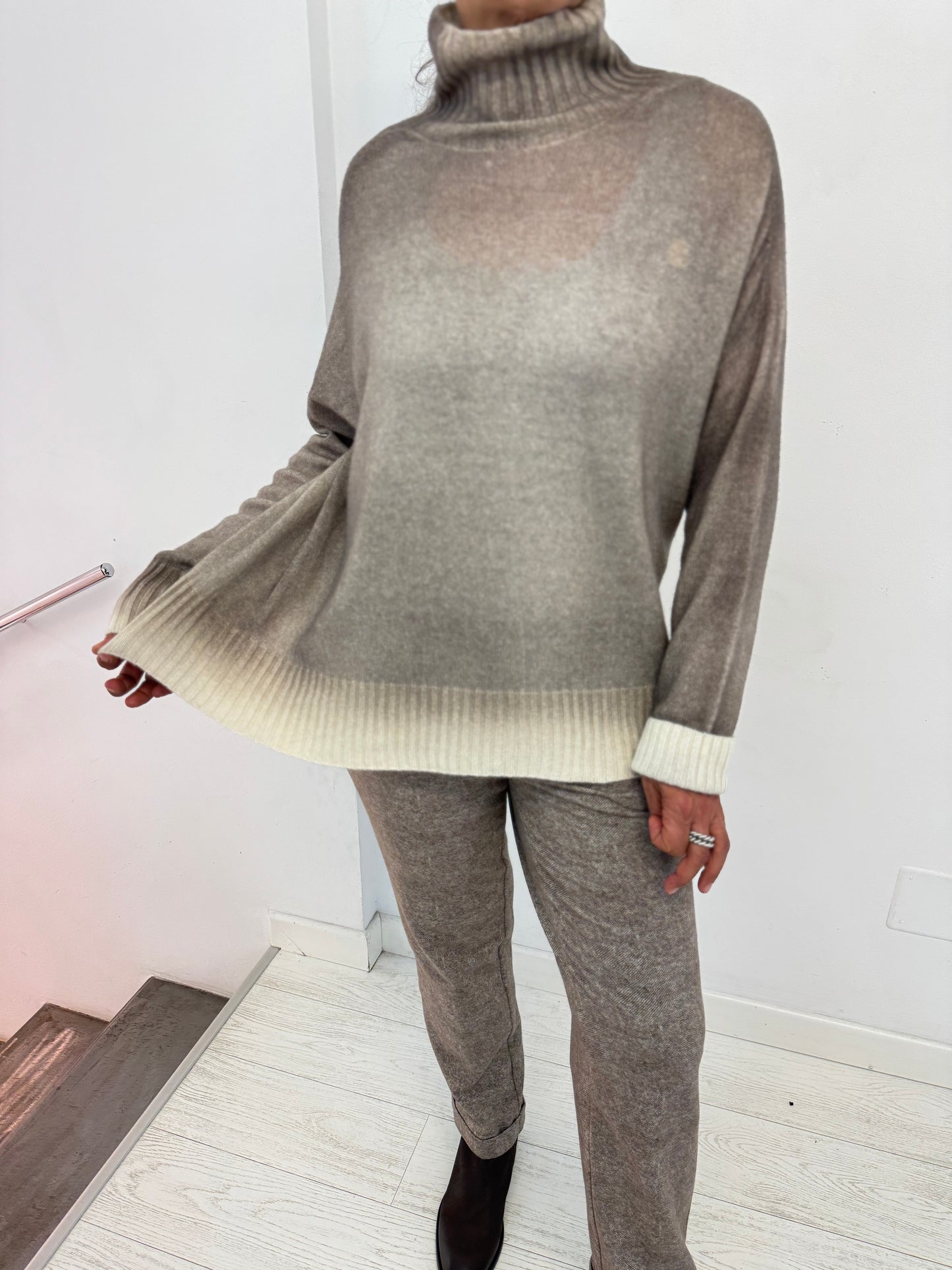 Maglia Lupetto Cashmere Sfumato Double-face