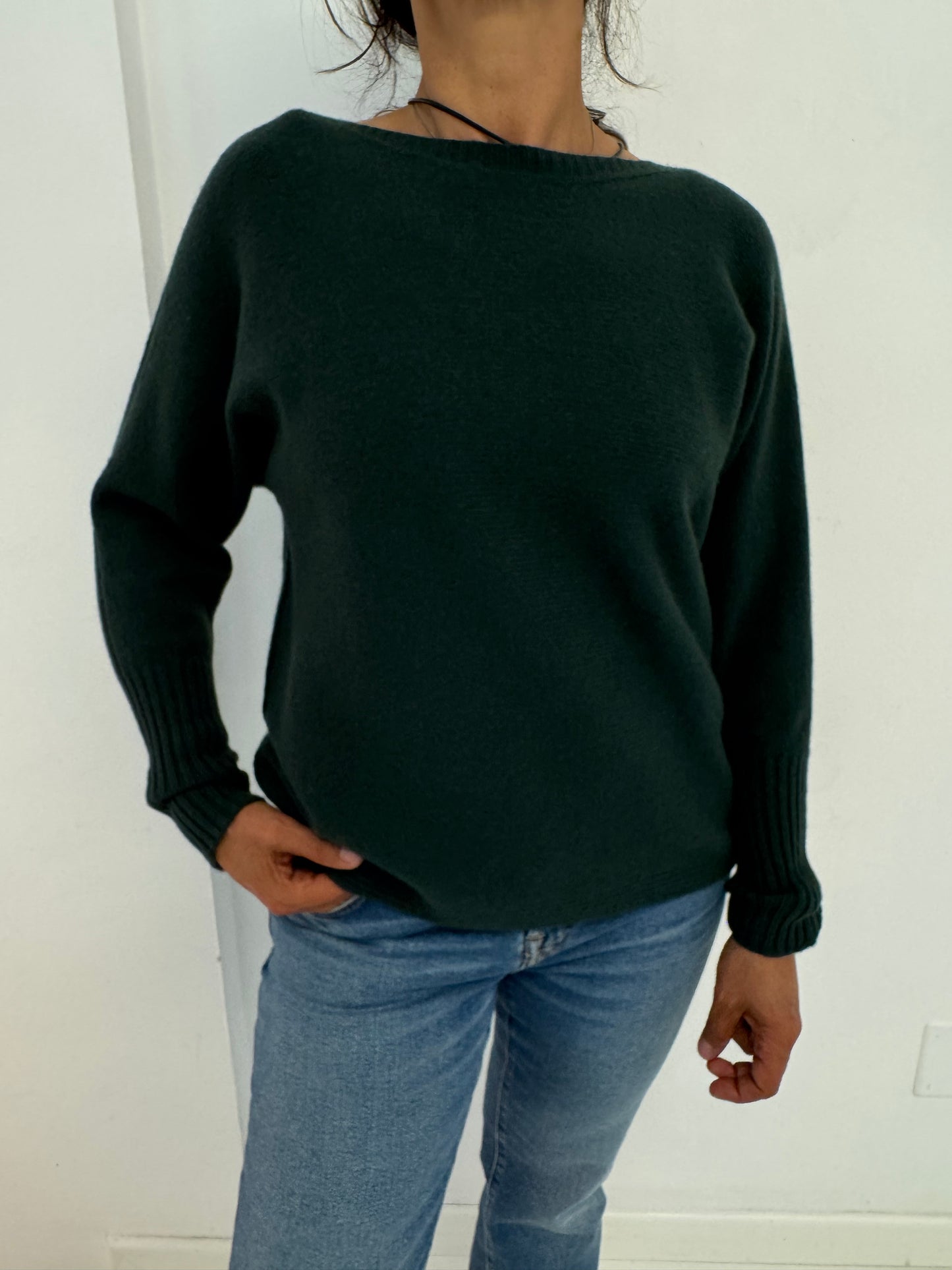 Maglia scollo barchetta over