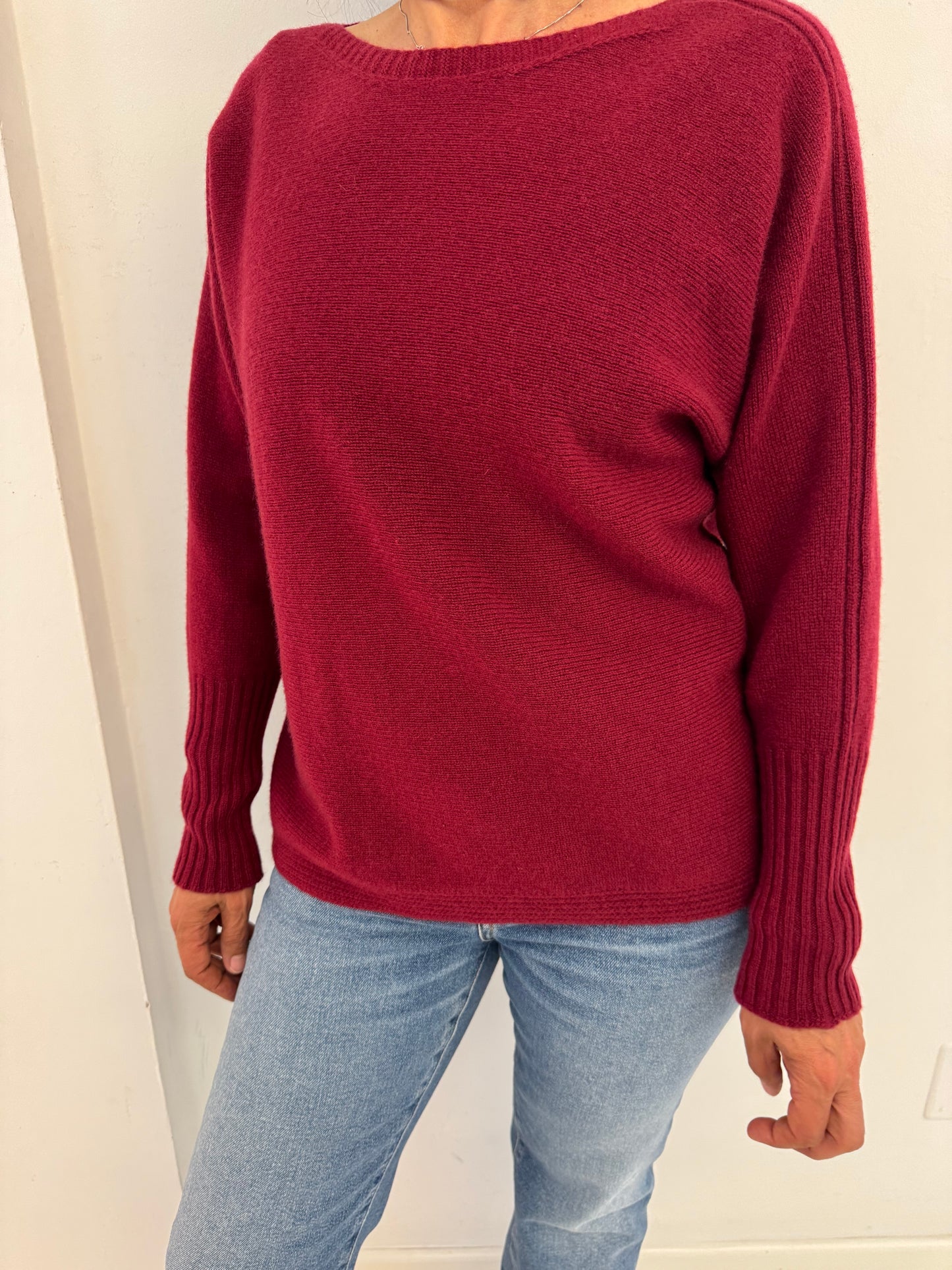 Maglia scollo barchetta over
