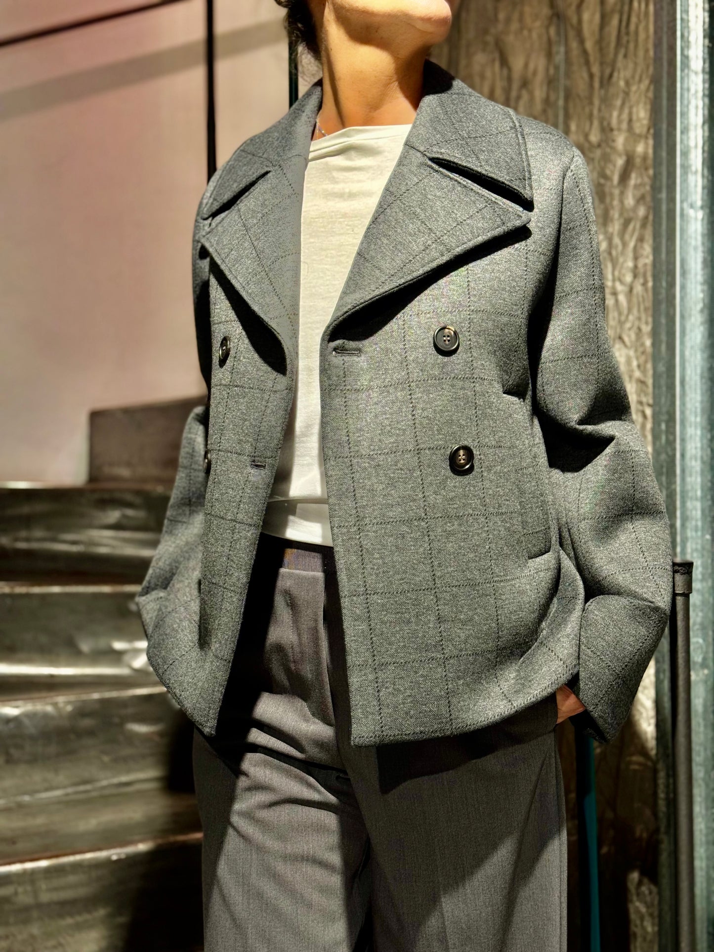 Peacoat Cropped Tartan