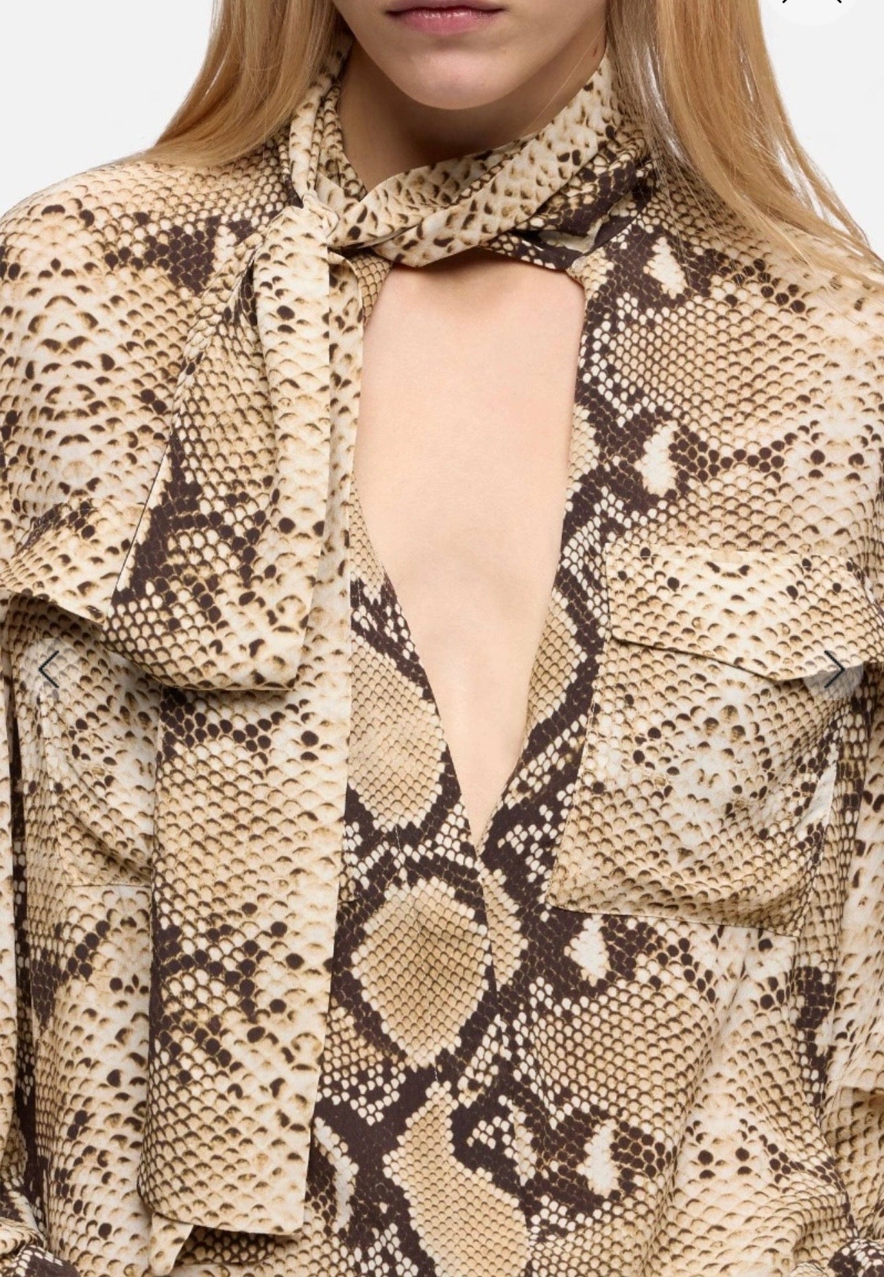 Balloon Blouse Viscose Snake