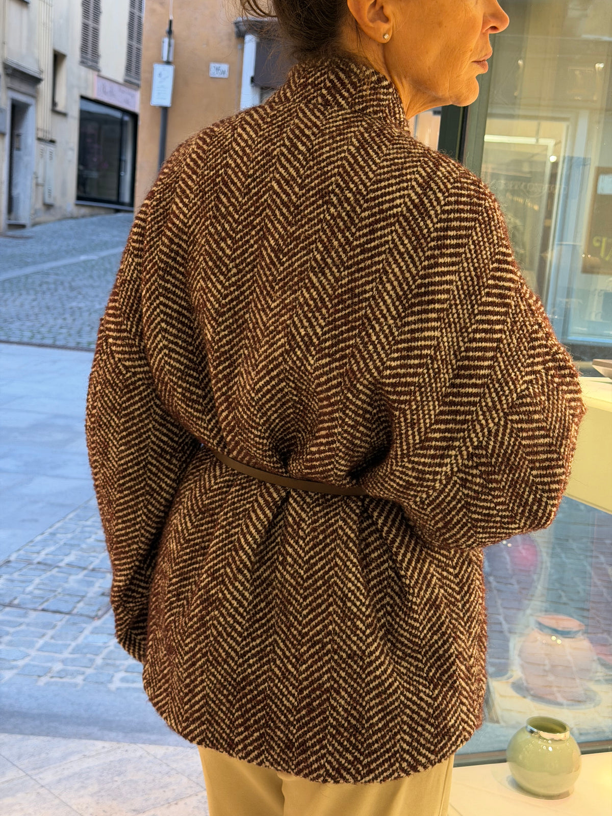 Caban Chevron Collo in piedi