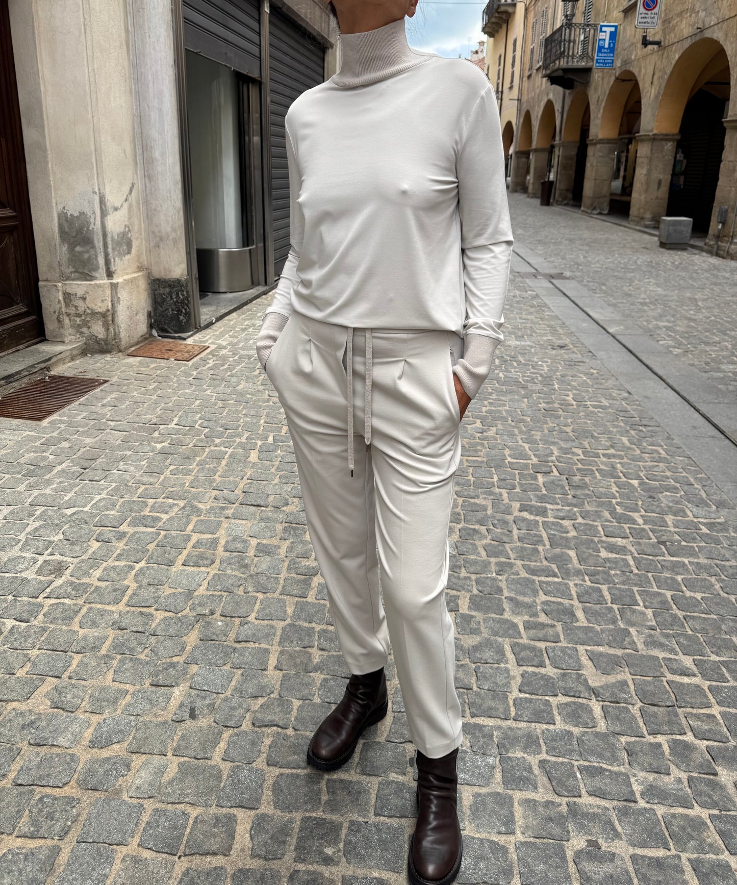 T- Shirt Collo Lupetto Viscosa Stretch