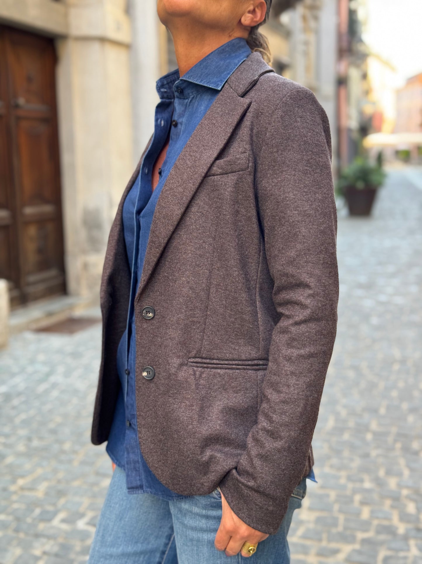 Blazer Monopetto Flanella Stretch