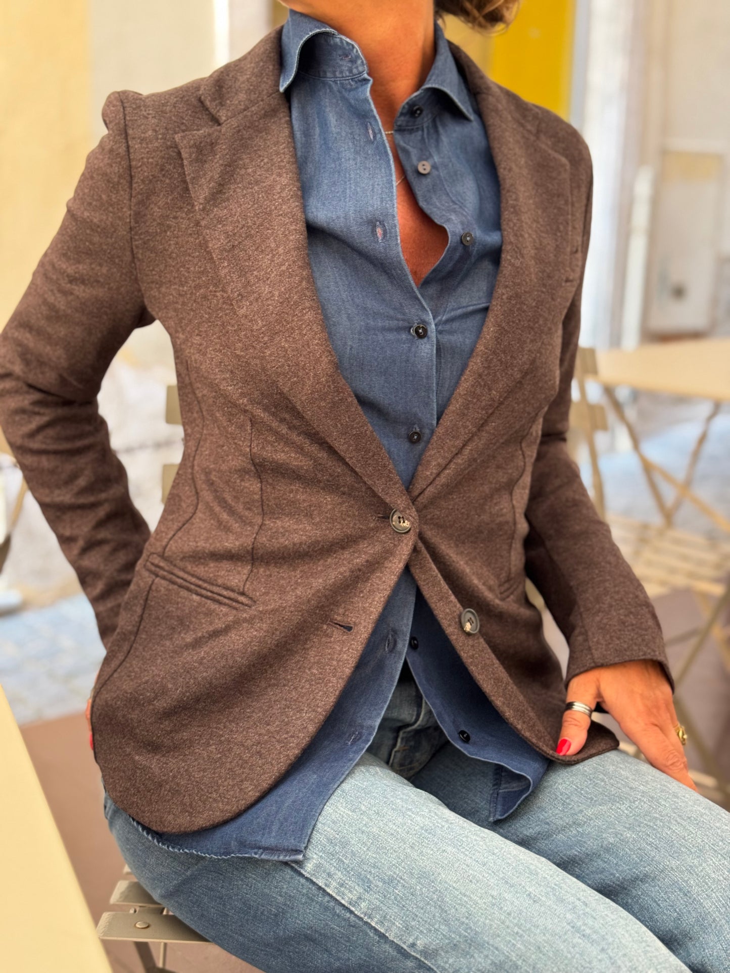 Blazer Monopetto Flanella Stretch