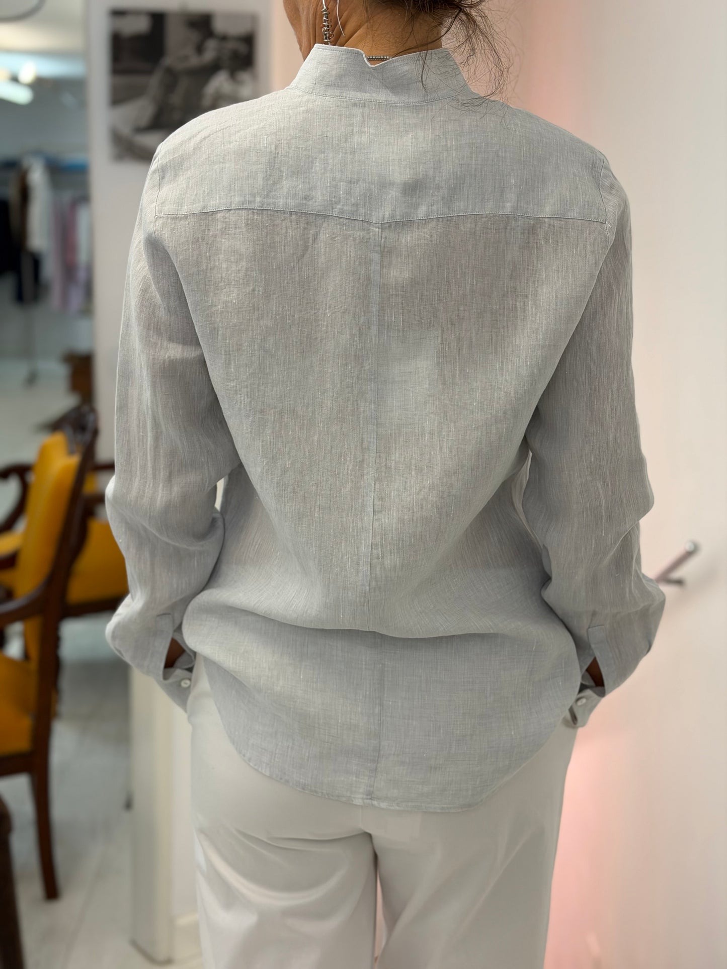 Camicia Lino Collo Coreana