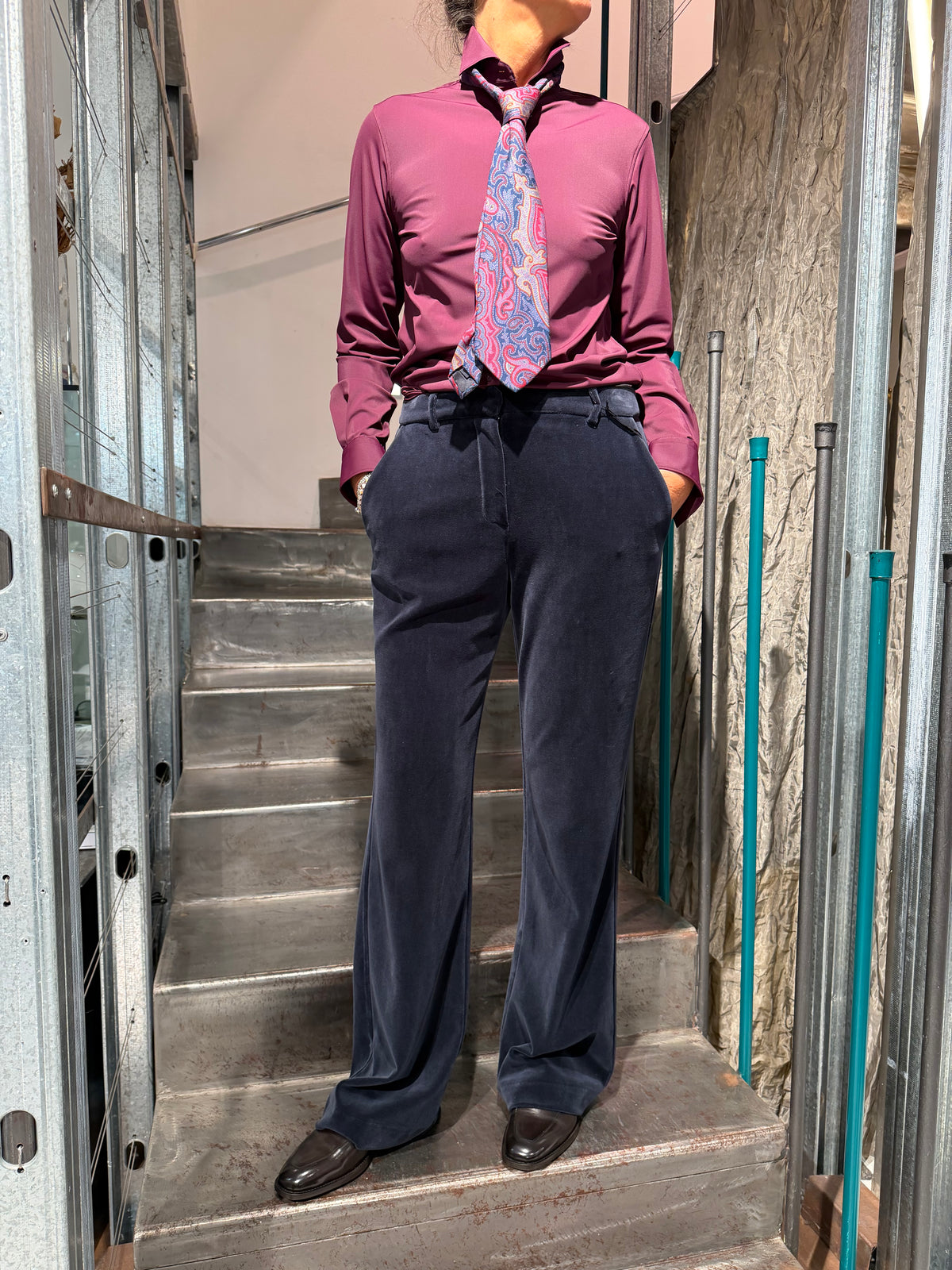 Pantalone Regular Velluto Liscio