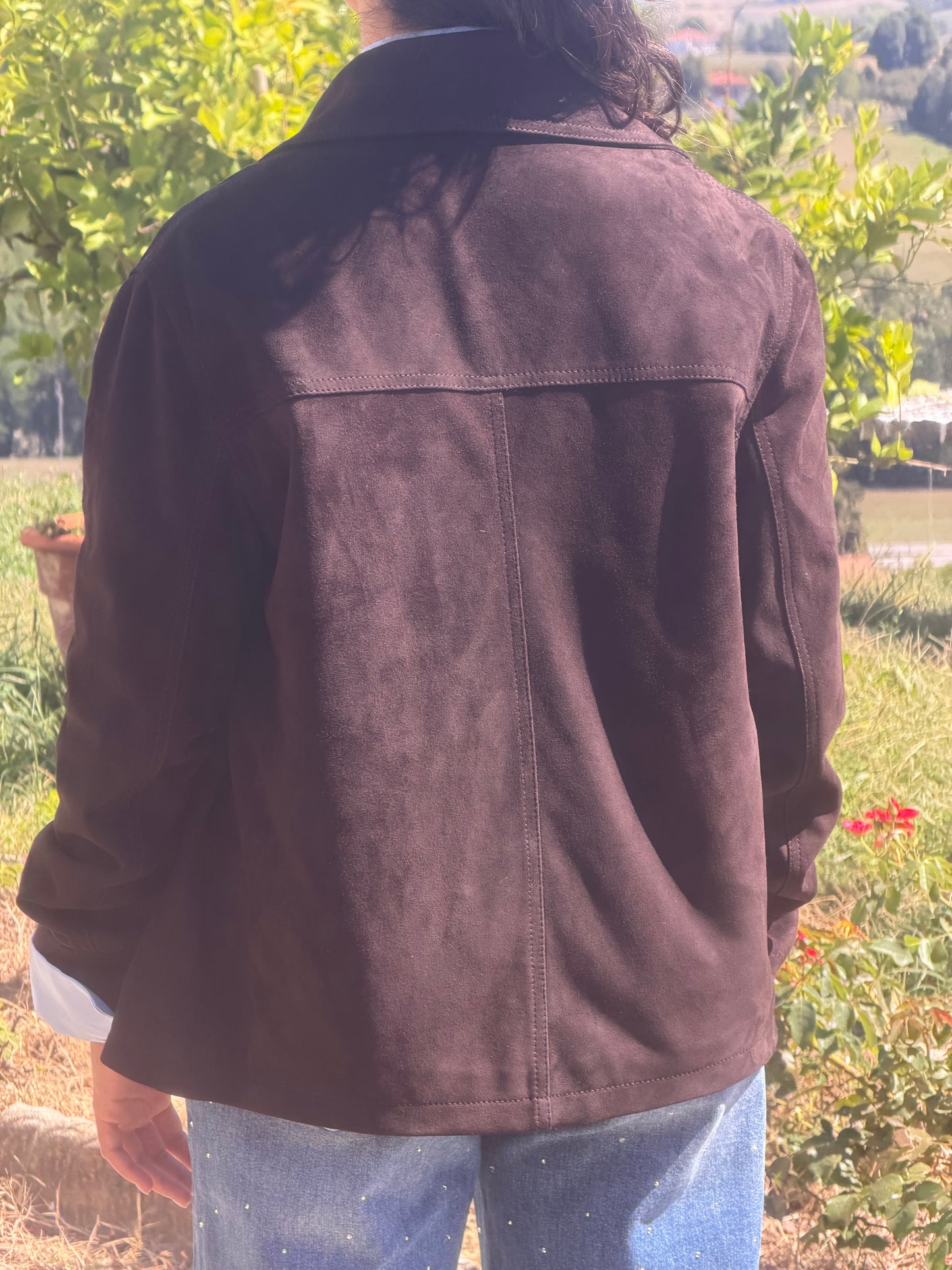 Giacca Suede collo a camicia