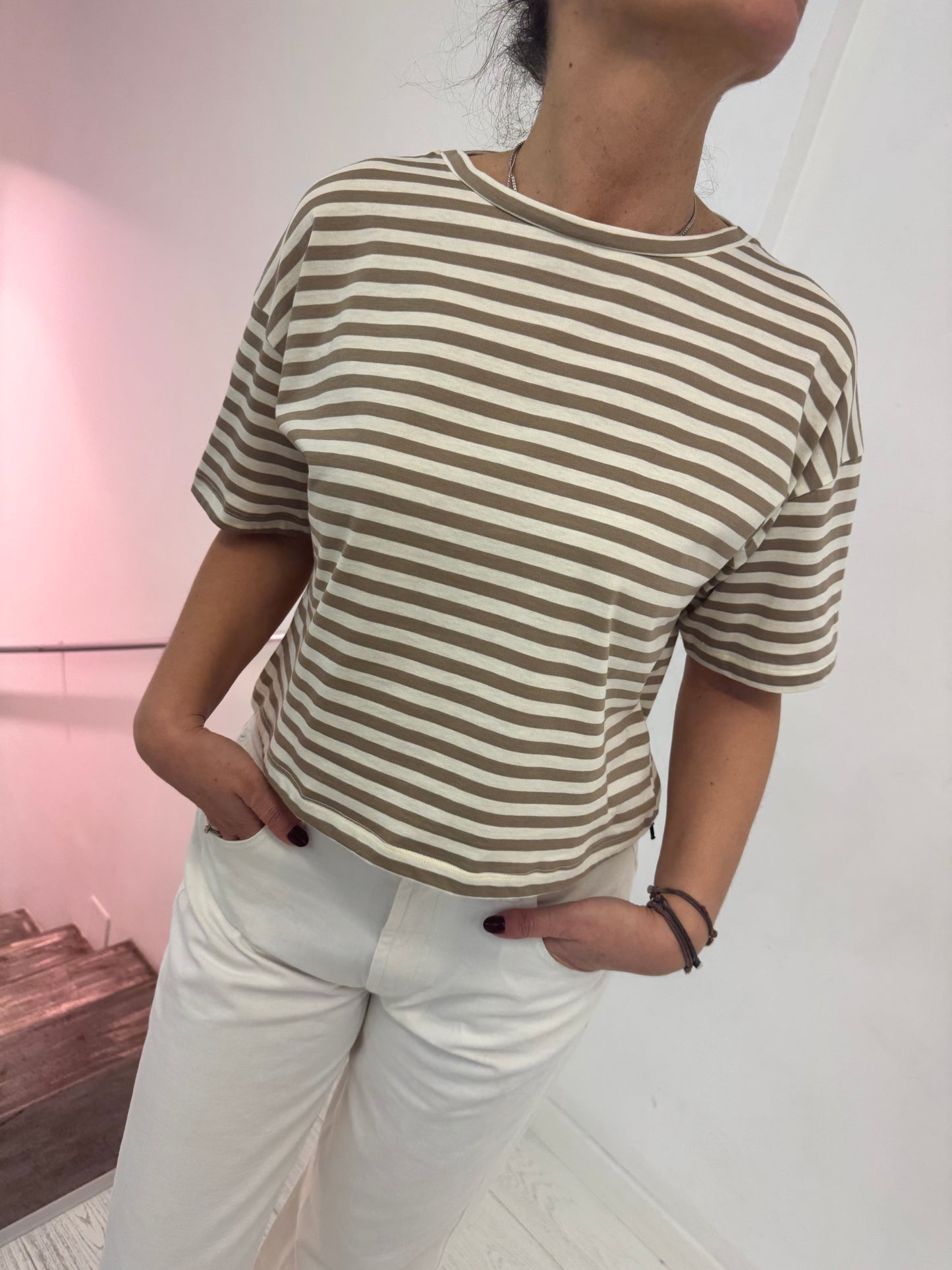 T- Shirt Righe Cropped