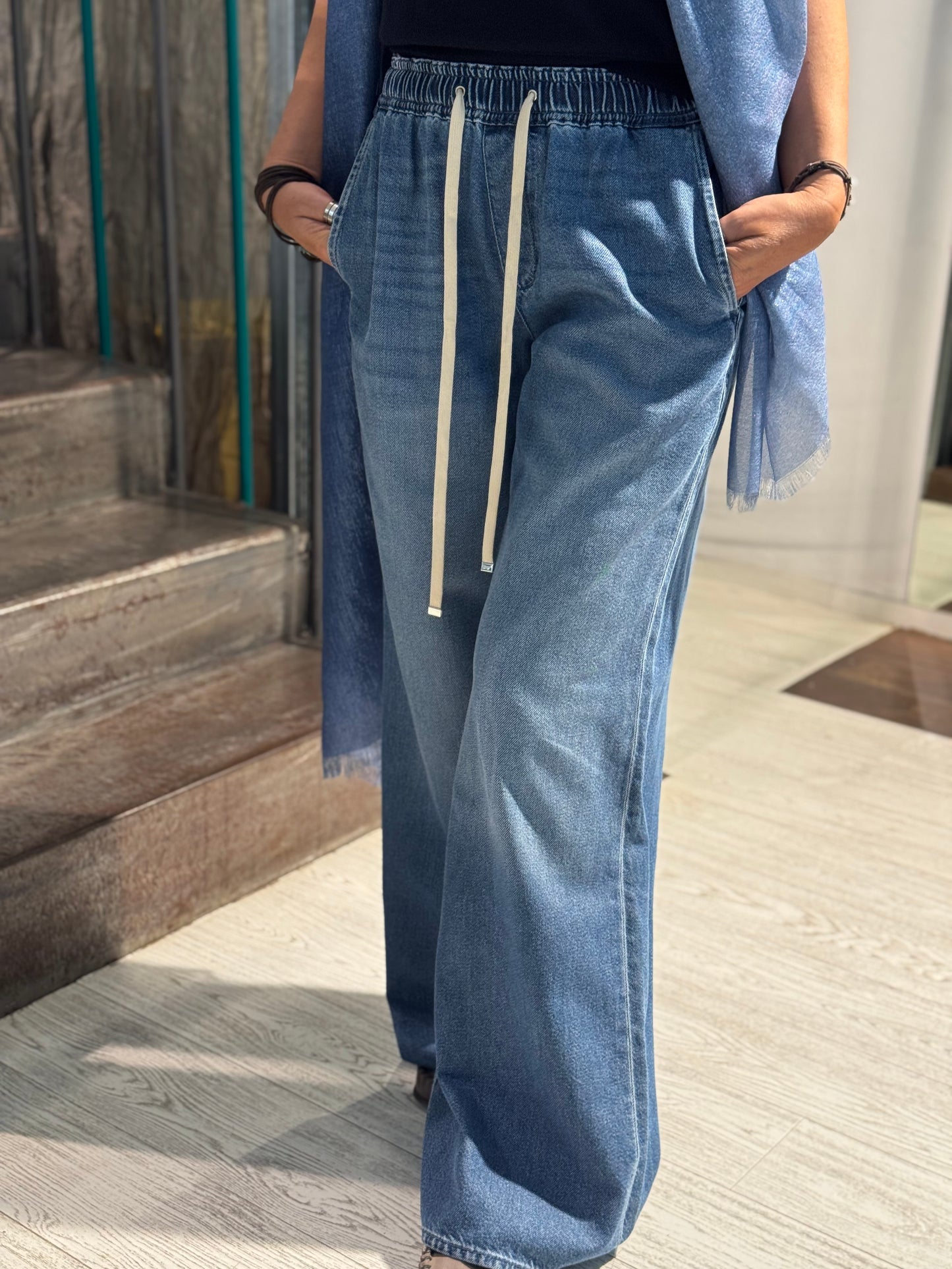 Denim Pull On Wind Leg