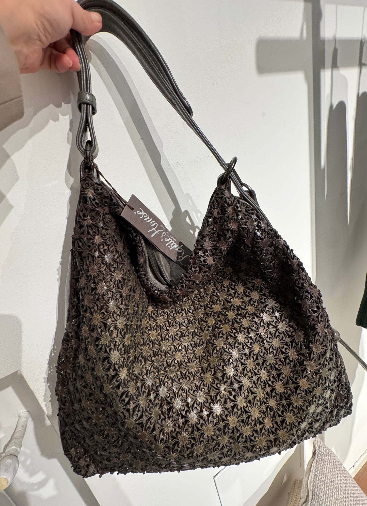 Borsa a Mano Con Tracolla Lavorazione Traforata a Laser