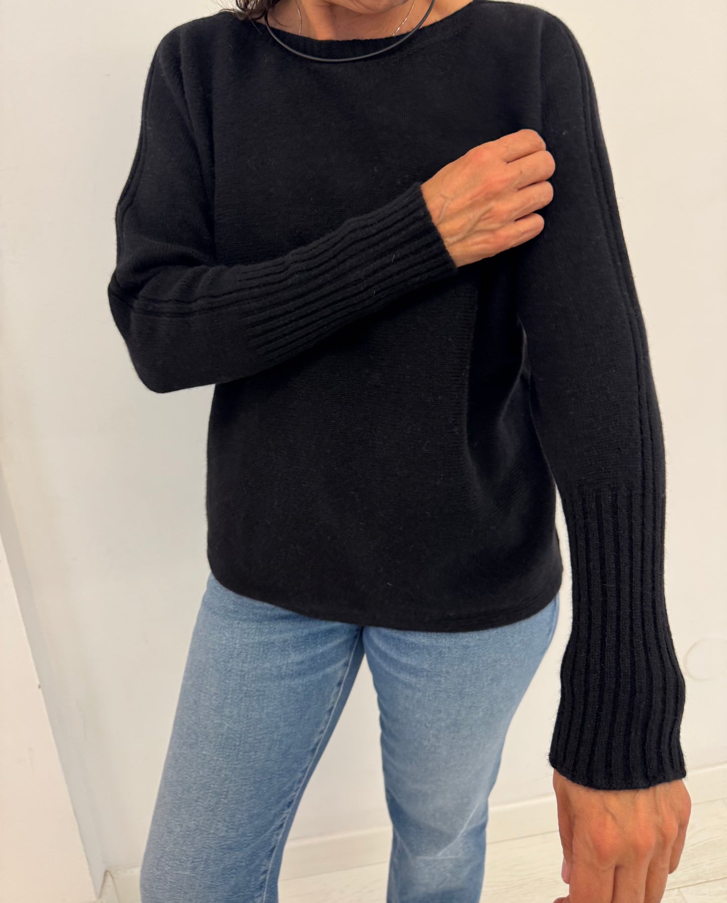 Maglia scollo barchetta over