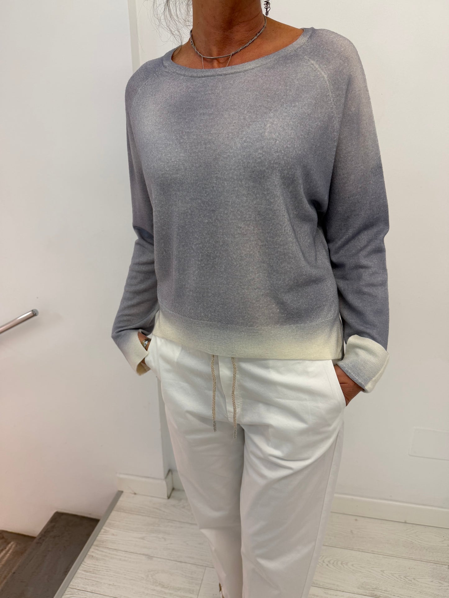 Maglia Girocollo Cropped Aerografata