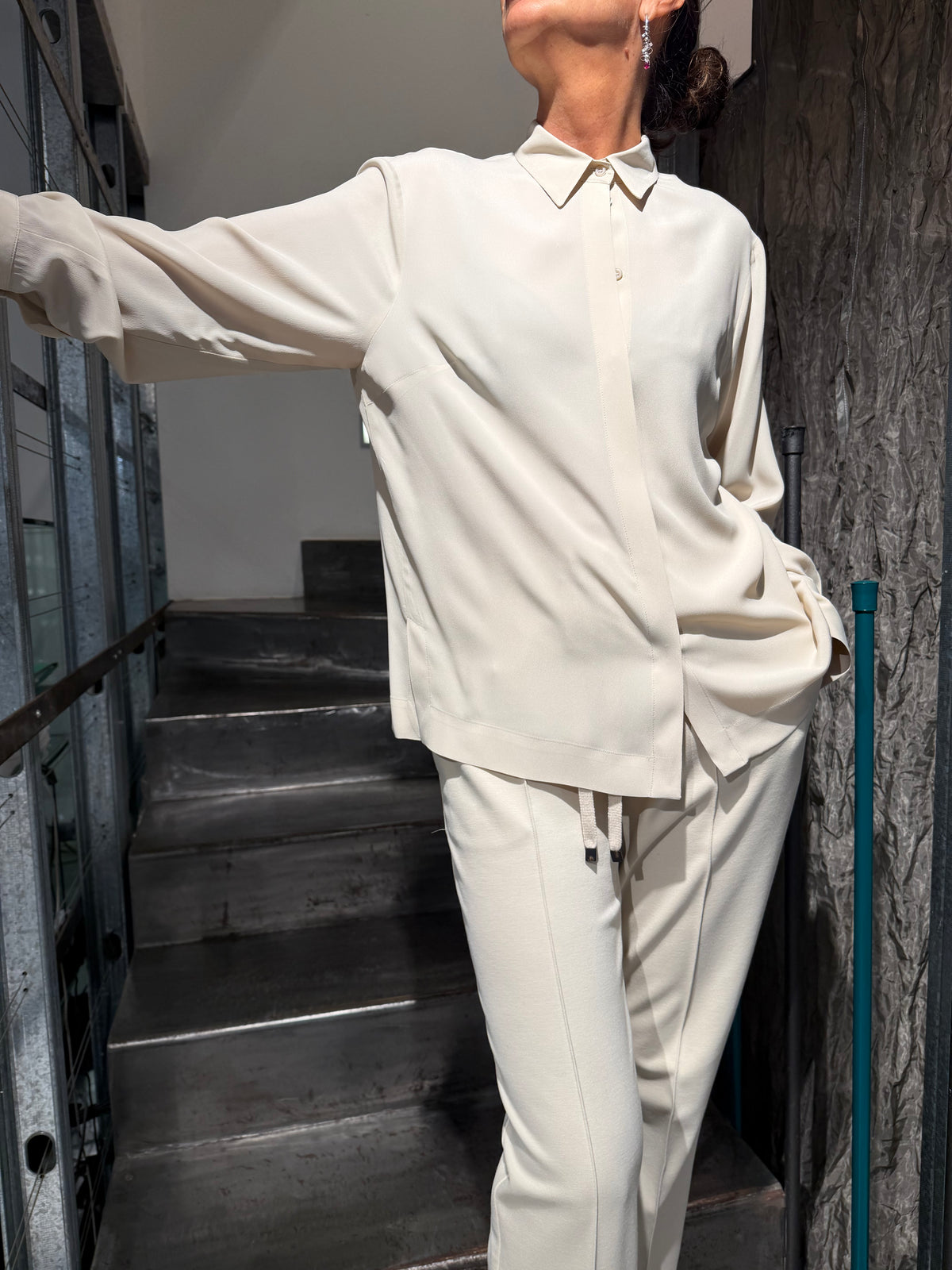 Camicia Seta Collo Uomo