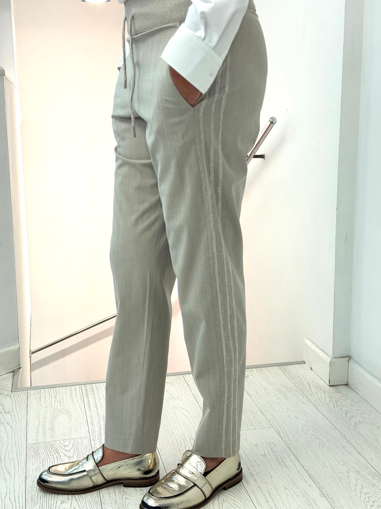 Pantalone Jogger In Tela di Lana