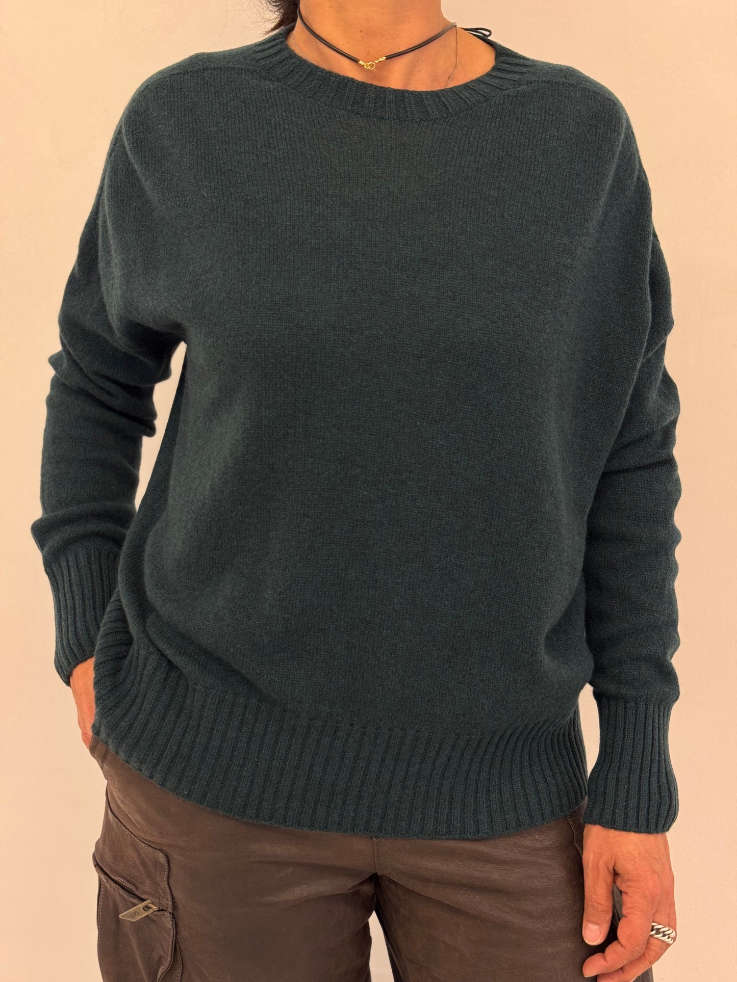 Maglia Girocollo Cashmere Spalla Scesa