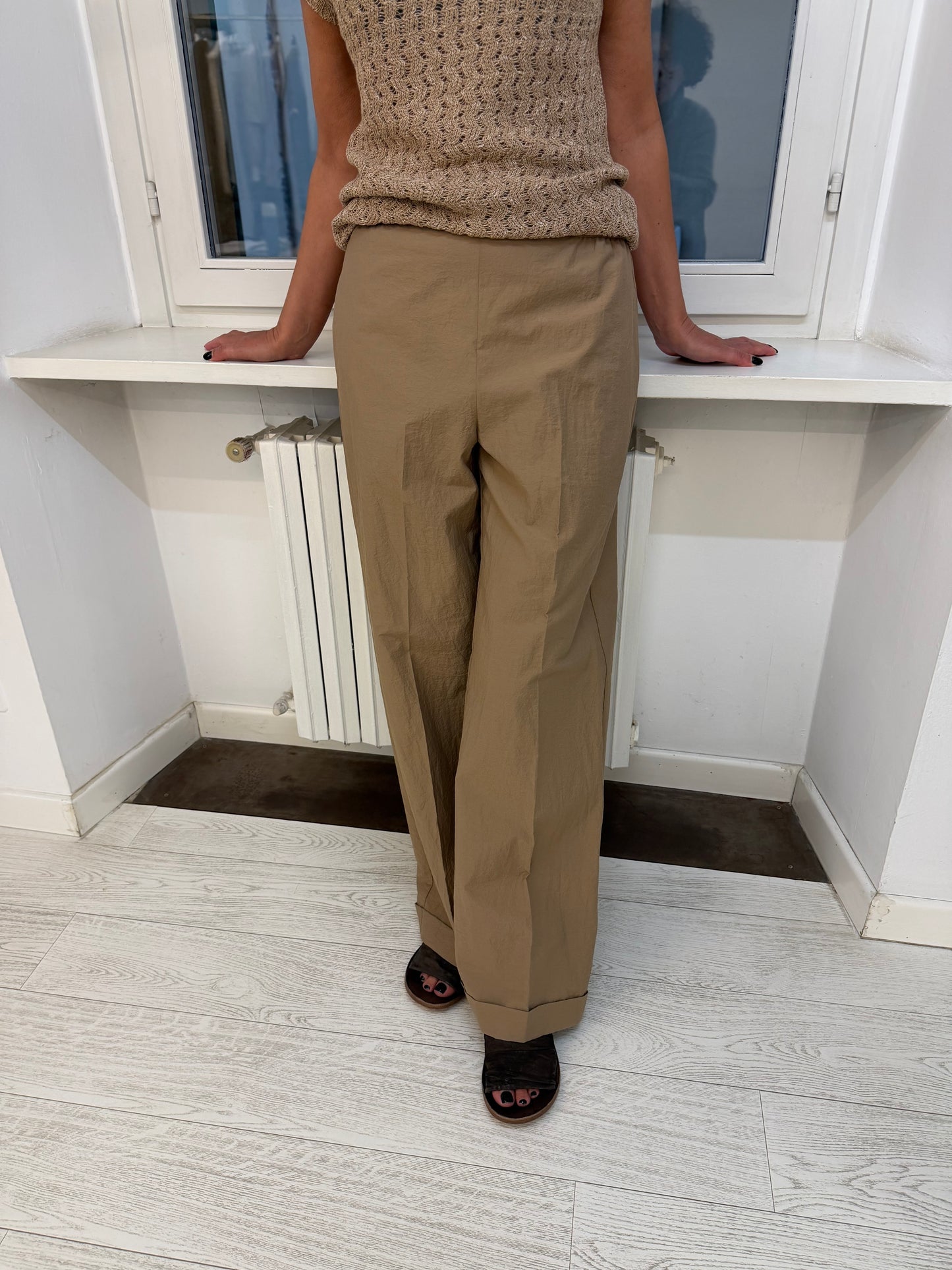 Pantalone Relaxed Con Risvolto