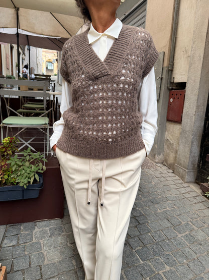 Gilet V Neck Nido D’Ape