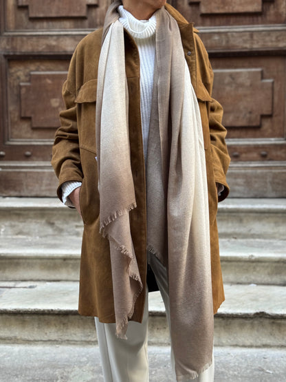 Stola Cashmere Seta Sfumata Panna Brown