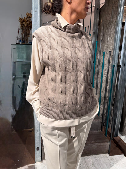 Gilet Collo in Piedi Treccia Iconica