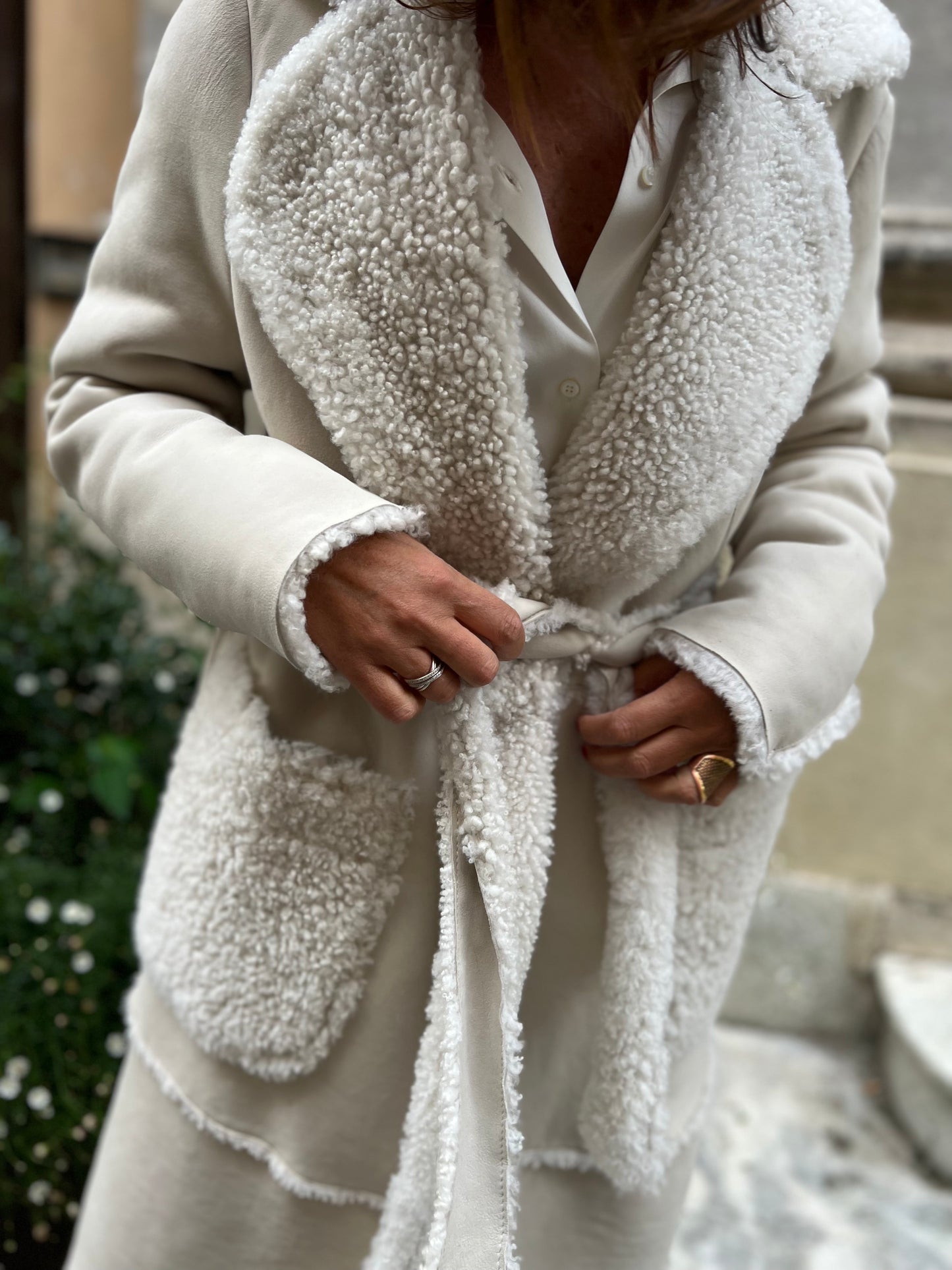 Cappotto In Shearling C/Cintura