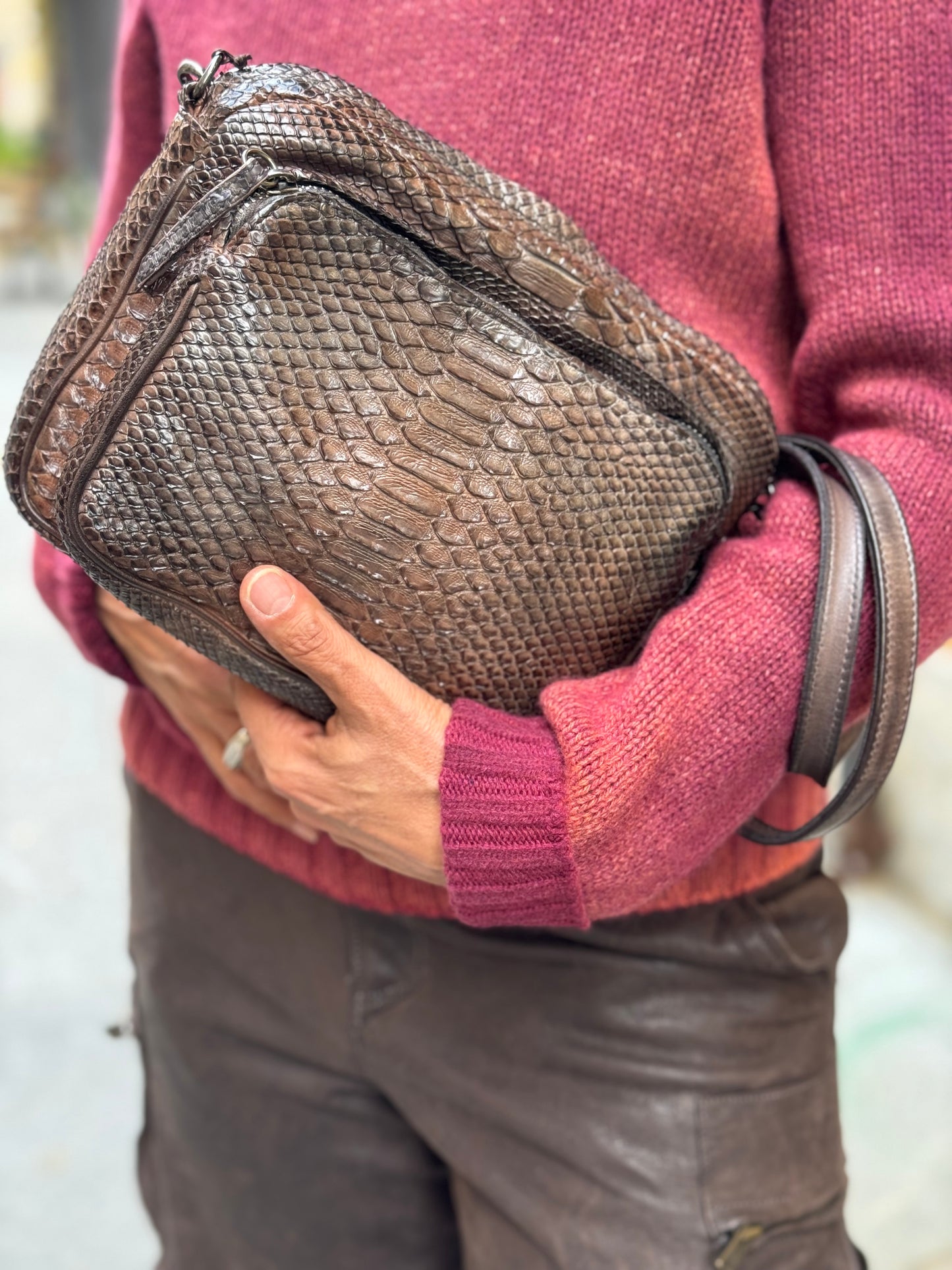 Borsa Tracolla Pitone Rum