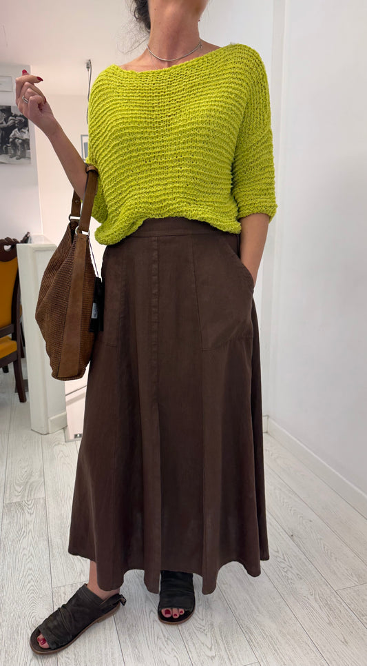 Maglia Manica Corta Filato Effetto Nastro