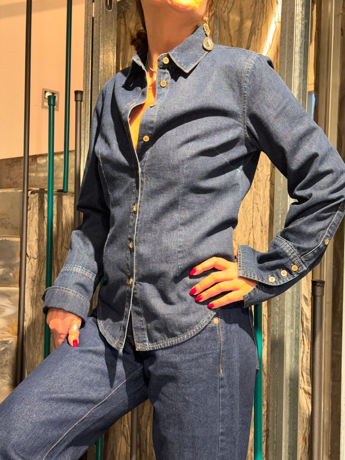 Camicia Denim Shaped Indigo