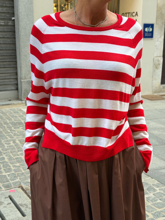 Maglia a Righe Spacco Laterale