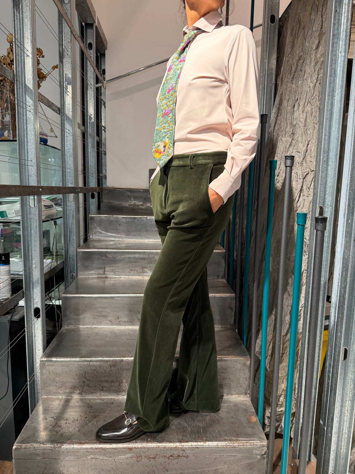 Pantalone Regular Velluto Liscio