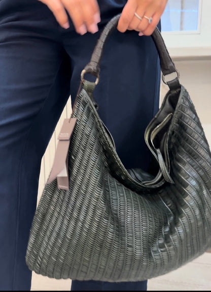 Borsa Shopper  Atena Pelle Intrecciata