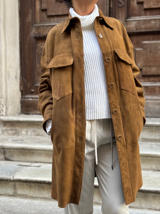 Cappotto Scamosciato Camel