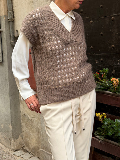 Gilet V Neck Nido D’Ape