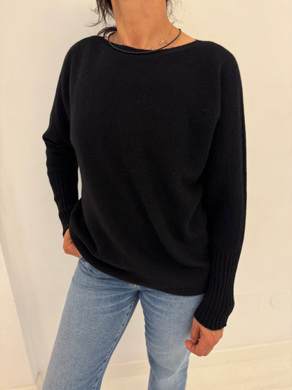 Maglia scollo barchetta over