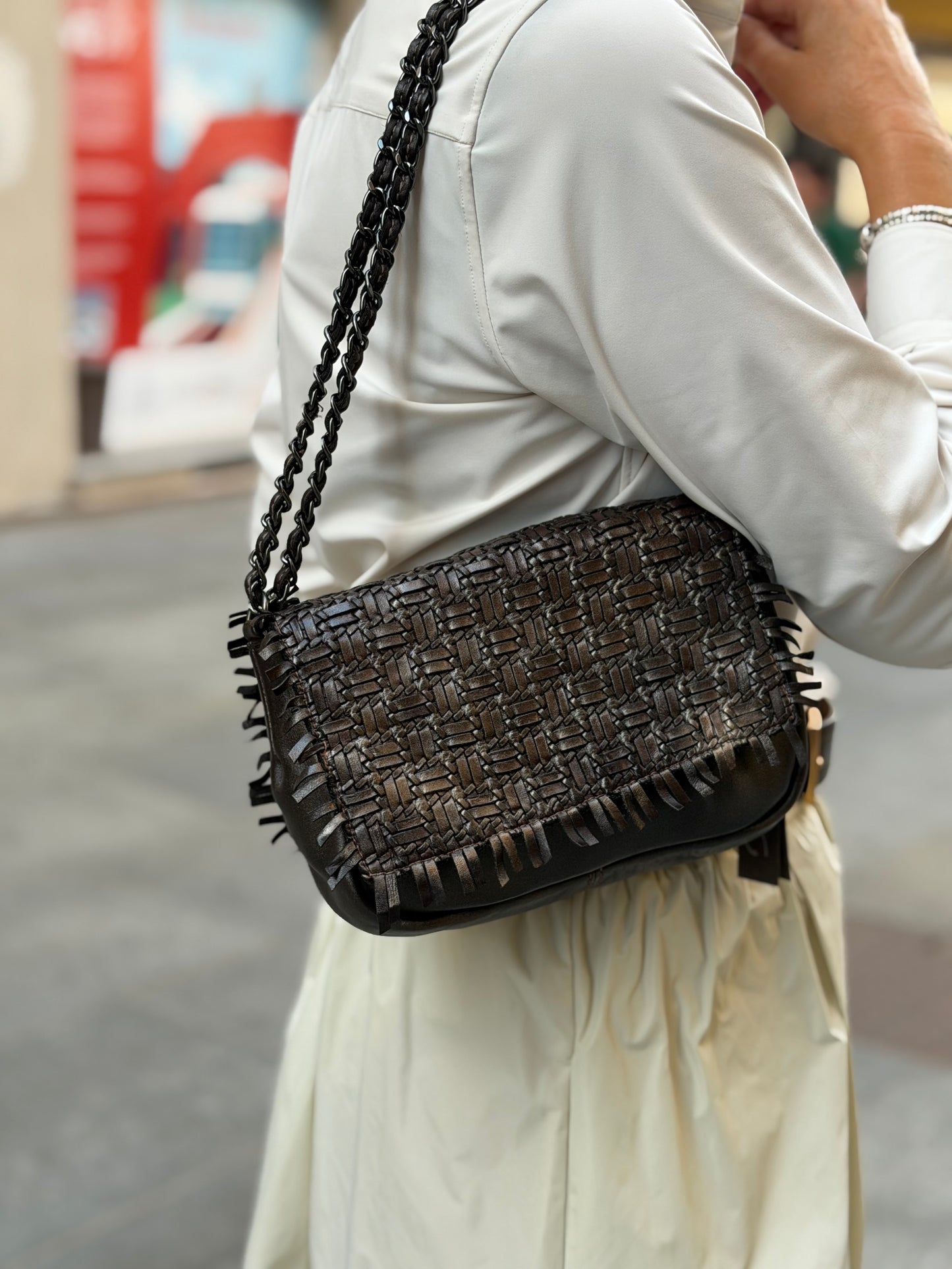 Borsa a Spalla Con Tracolla a Catena