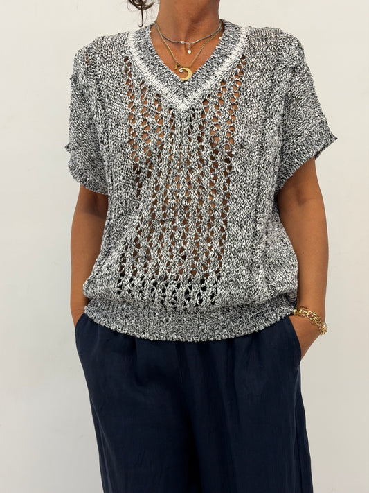 Maglia Diamond V Neck Traforata