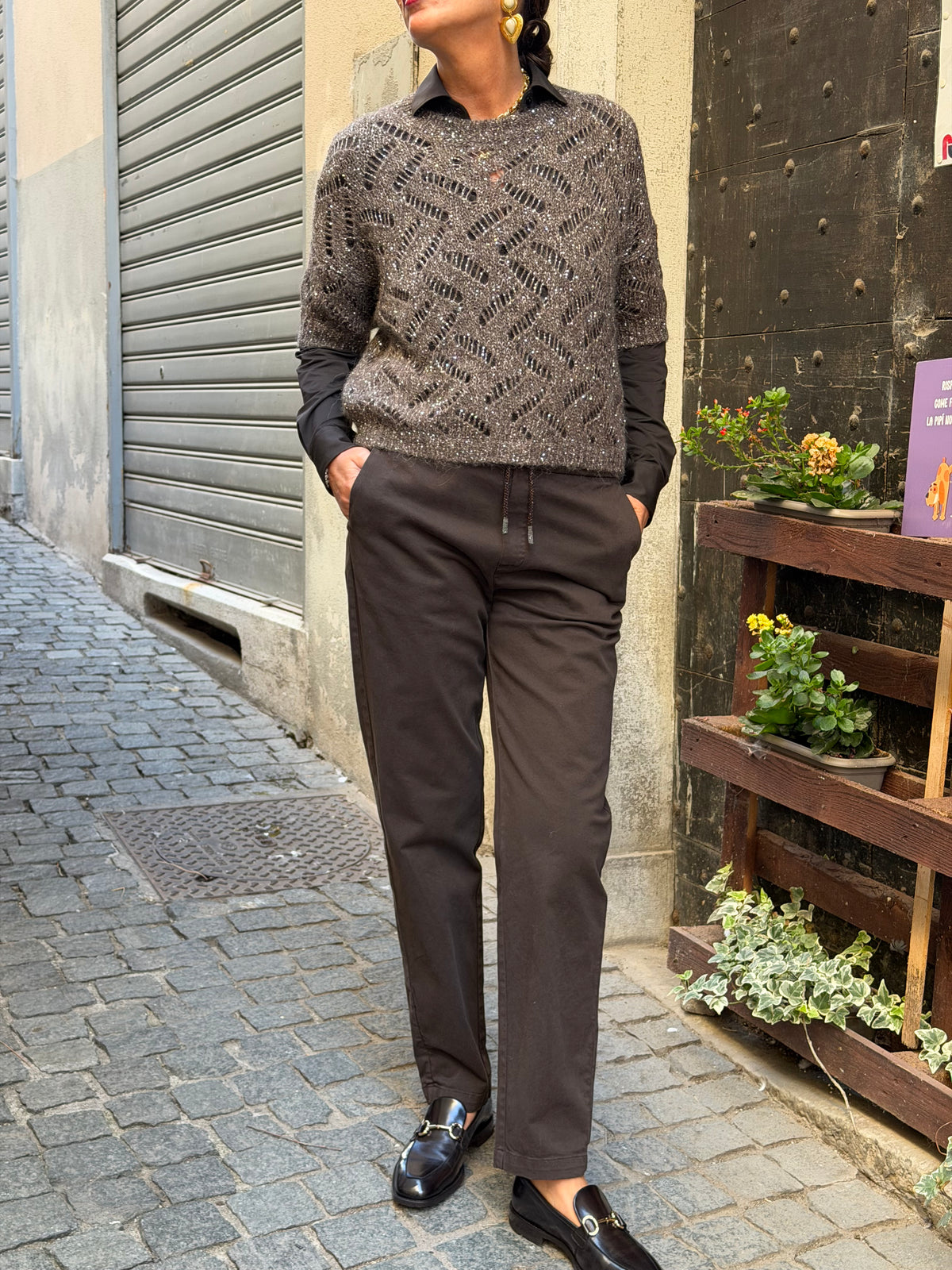 Maglia Croquet Brown Silver