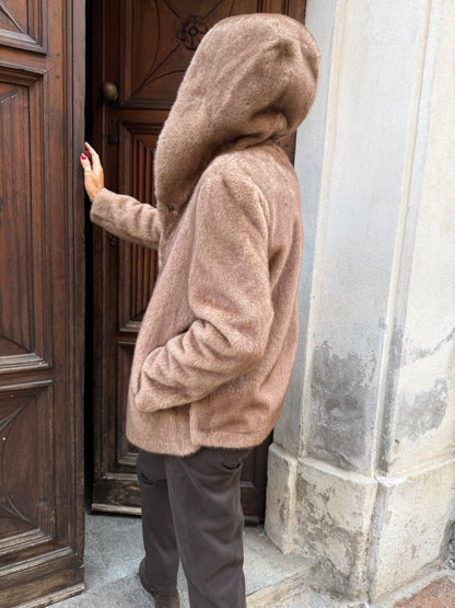Bomber Con Cappuccio Eco Pelliccia