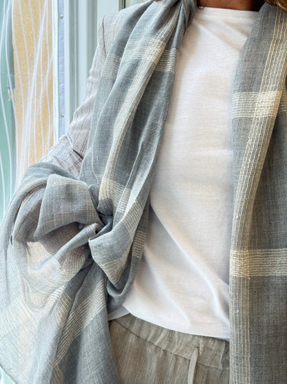 Stola Ceck Cashmere Seta Frange