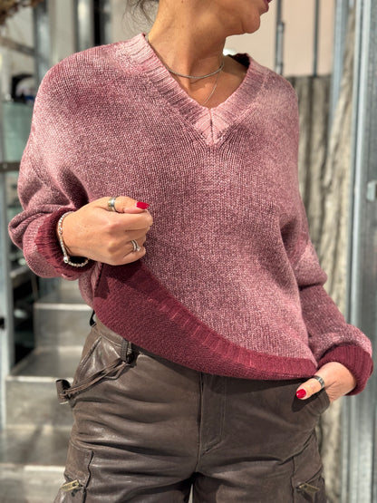 Maglia Cashmere Scollo V Double Faces