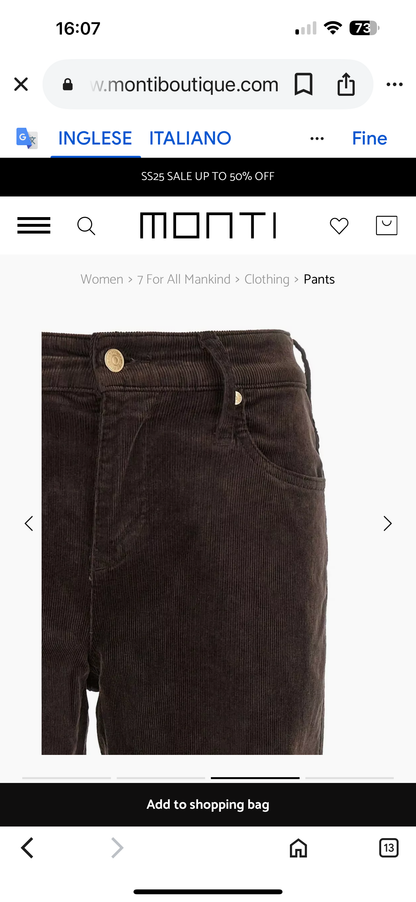 Denim Calie Straight Corduroy Coffee