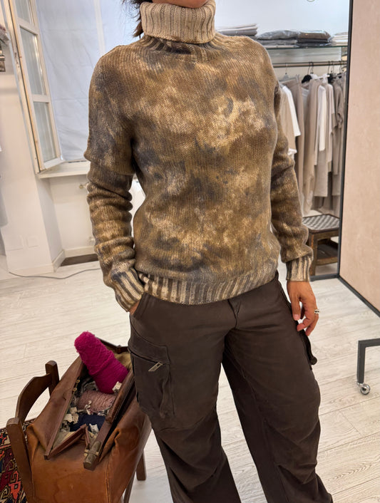 Maglia Dolcevita Cashmere Camouflage